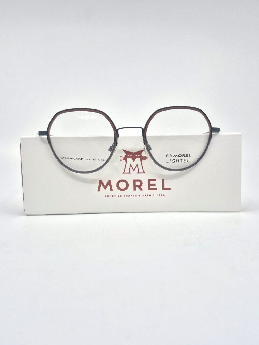 MOREL Lightec 30264L MG19 50mm Burgundy & Gunmetal New Eyeglasses Made in France